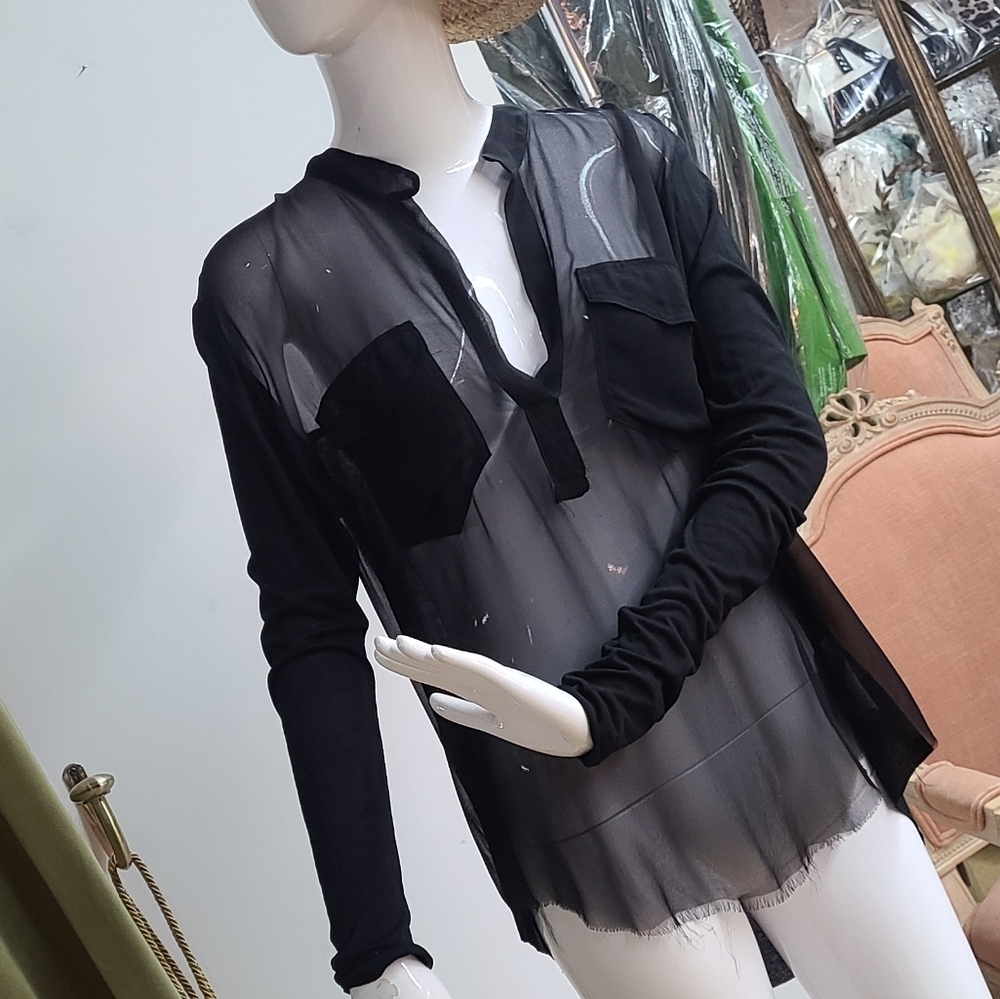 Raquel Allegra Sheer Silk Blouse